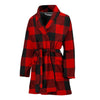 Lumberjack Red Pattern Print Women Long Robe-grizzshop