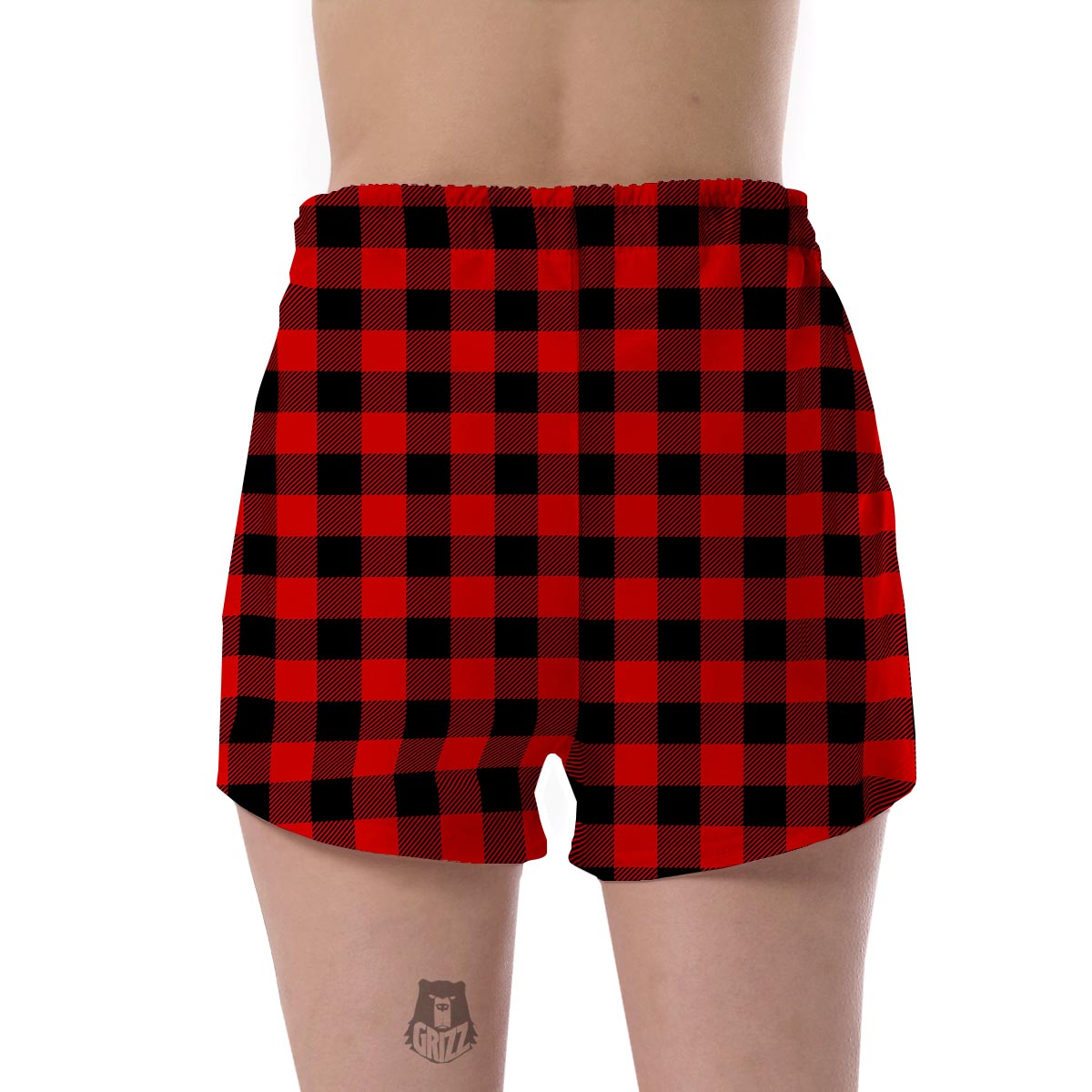 Lumberjack Red Pattern Print Women's Shorts-grizzshop