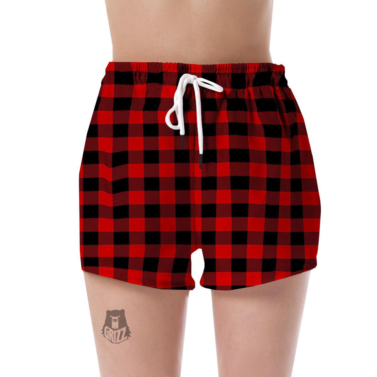 Lumberjack Red Pattern Print Women's Shorts-grizzshop