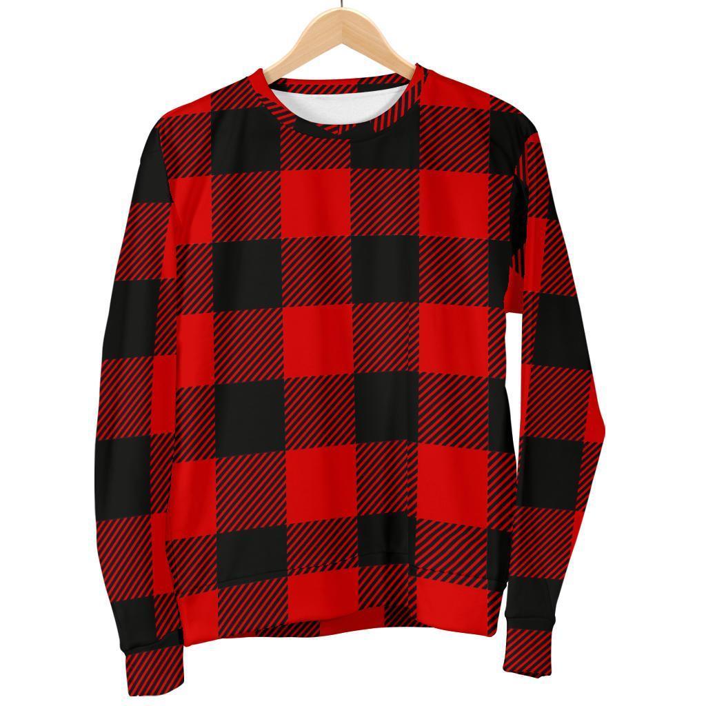 Lumberjack Red Pattern Print Women's Sweatshirt-grizzshop