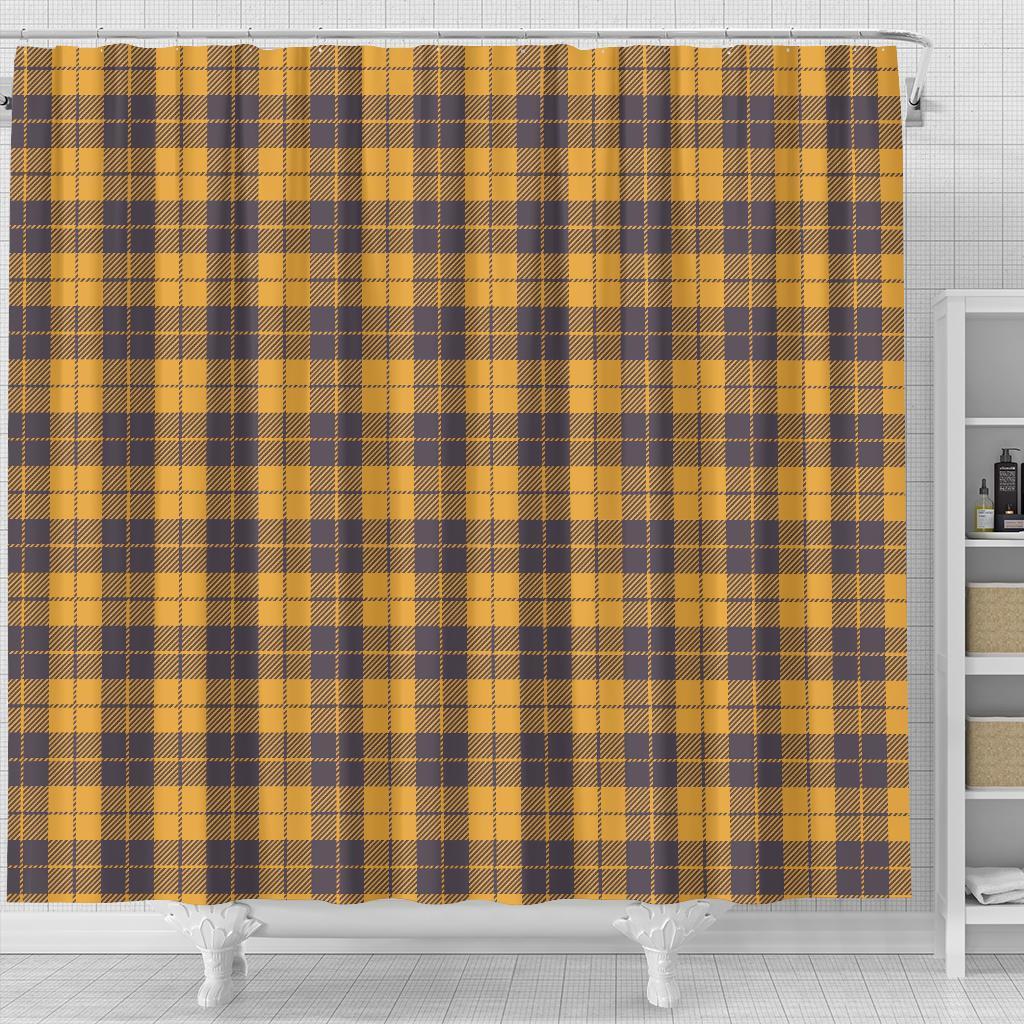 Lumberjack Yellow Pattern Print Bathroom Shower Curtain-grizzshop