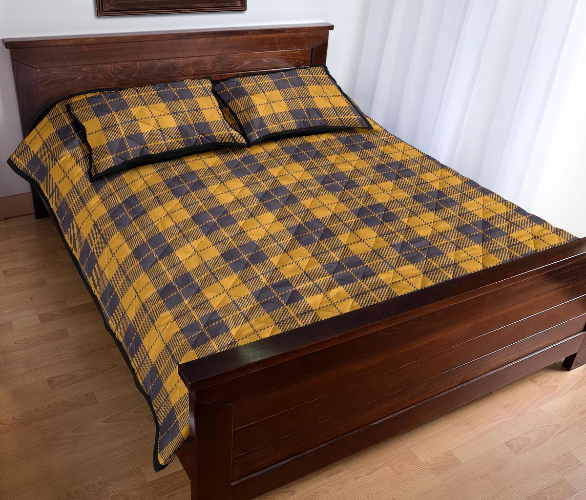 Lumberjack Yellow Pattern Print Bed Set Quilt-grizzshop