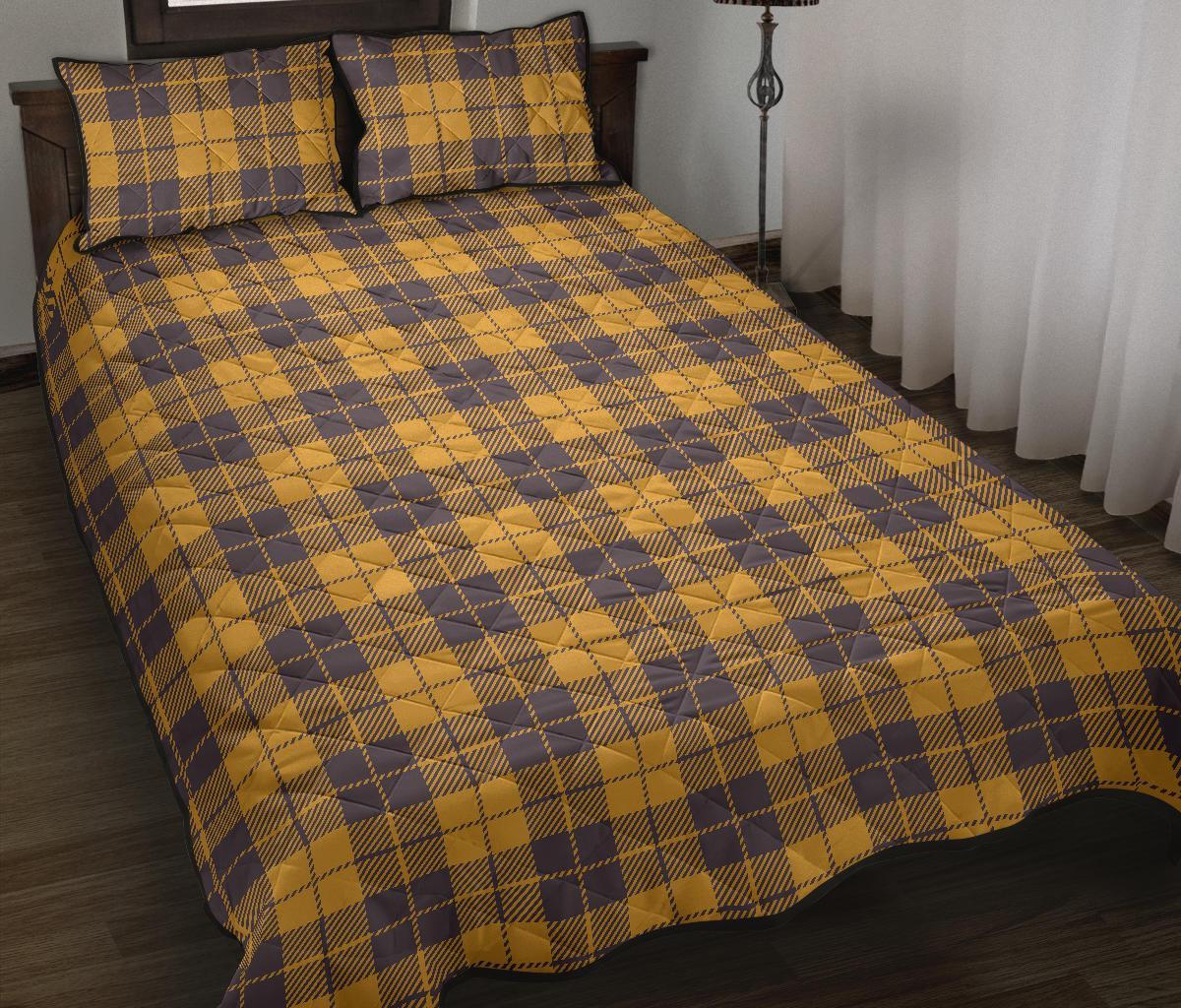 Lumberjack Yellow Pattern Print Bed Set Quilt-grizzshop
