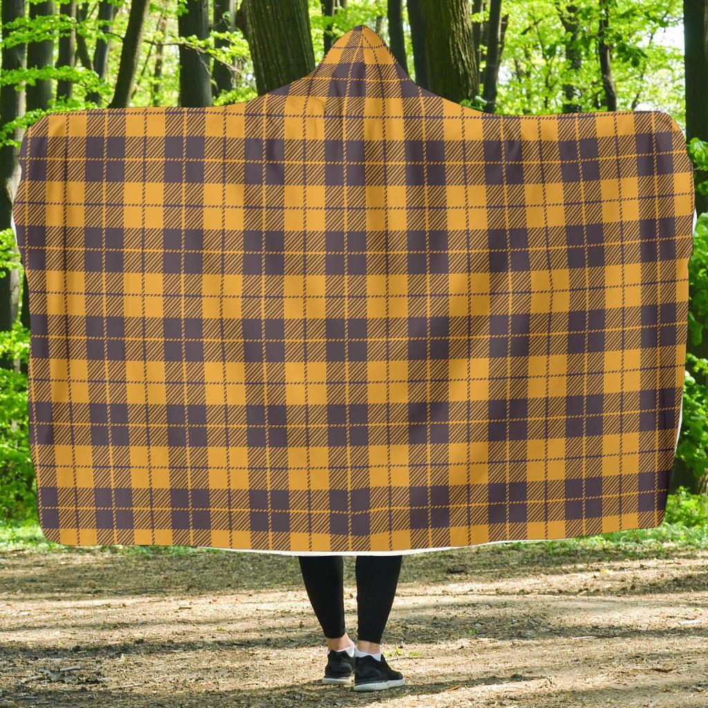 Lumberjack Yellow Pattern Print Hooded Blanket-grizzshop