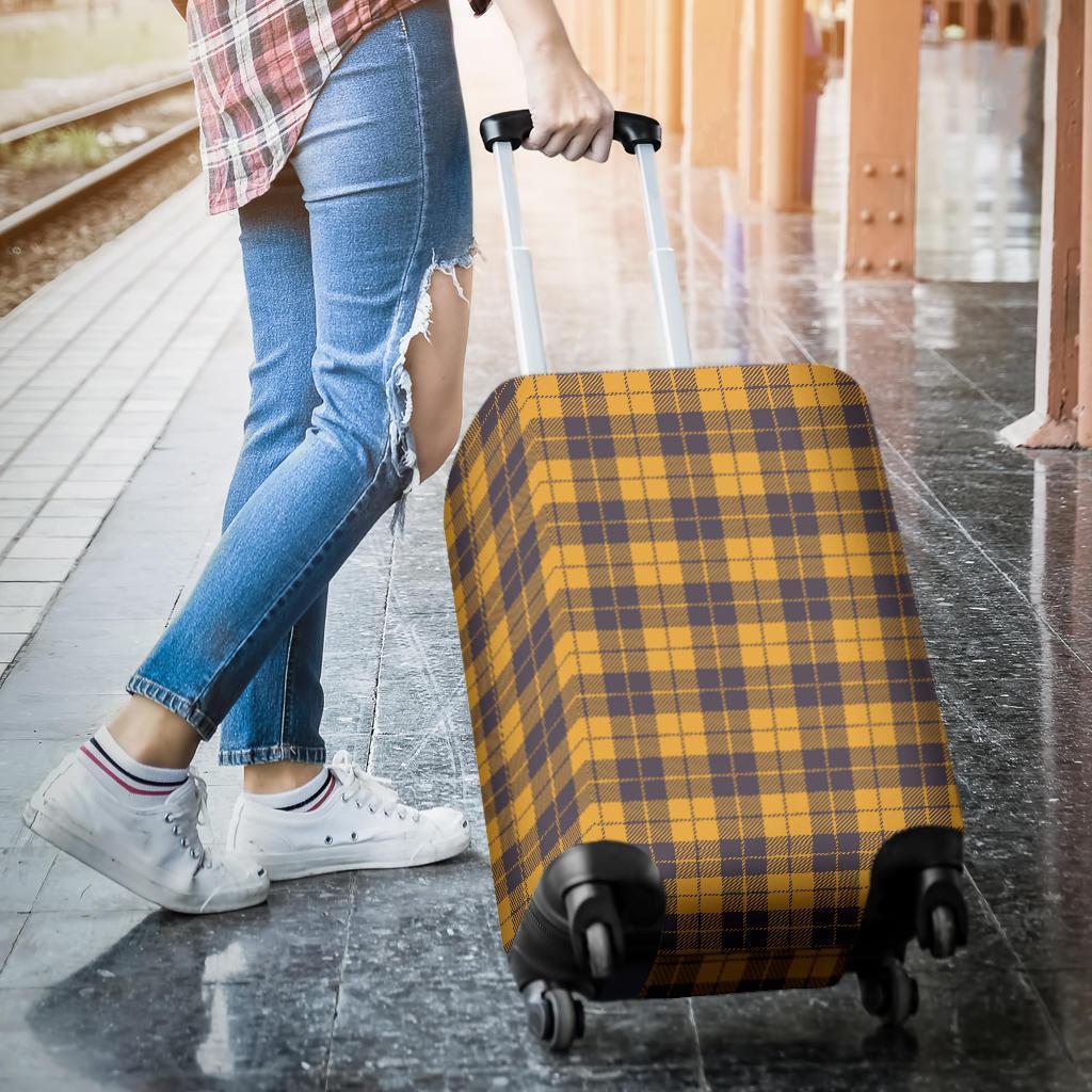 Lumberjack Yellow Pattern Print Luggage Cover Protector-grizzshop