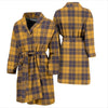 Lumberjack Yellow Pattern Print Men Long Robe-grizzshop