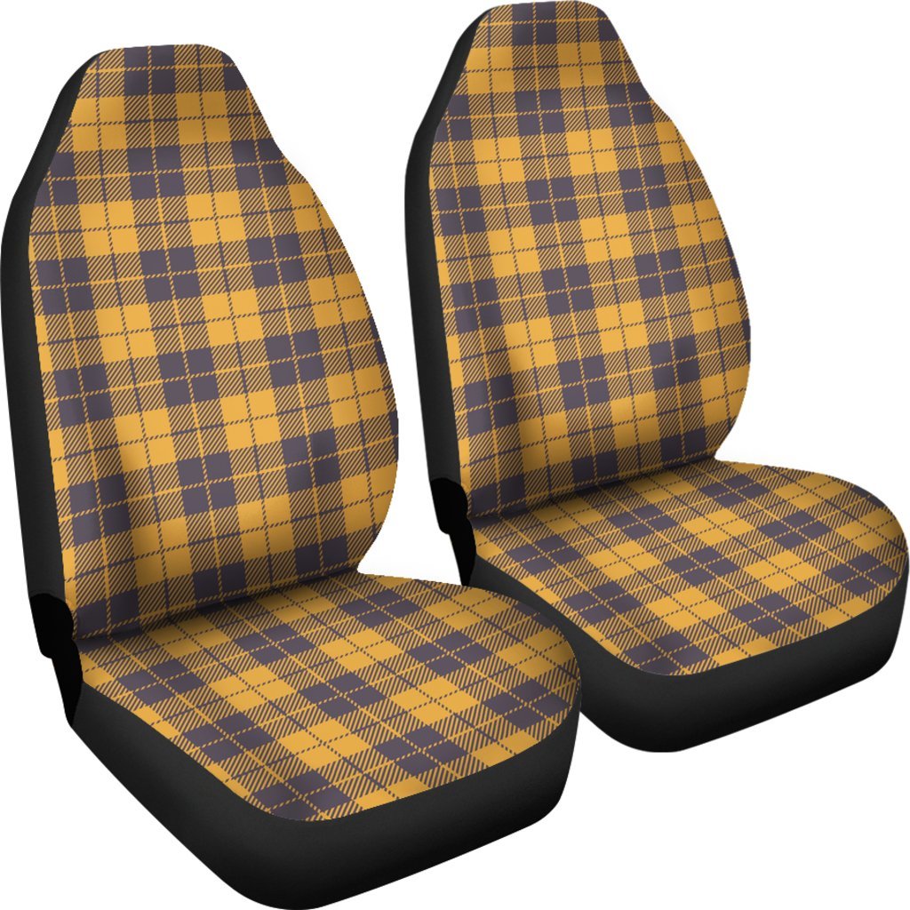 Lumberjack Yellow Pattern Print Universal Fit Car Seat Covers-grizzshop