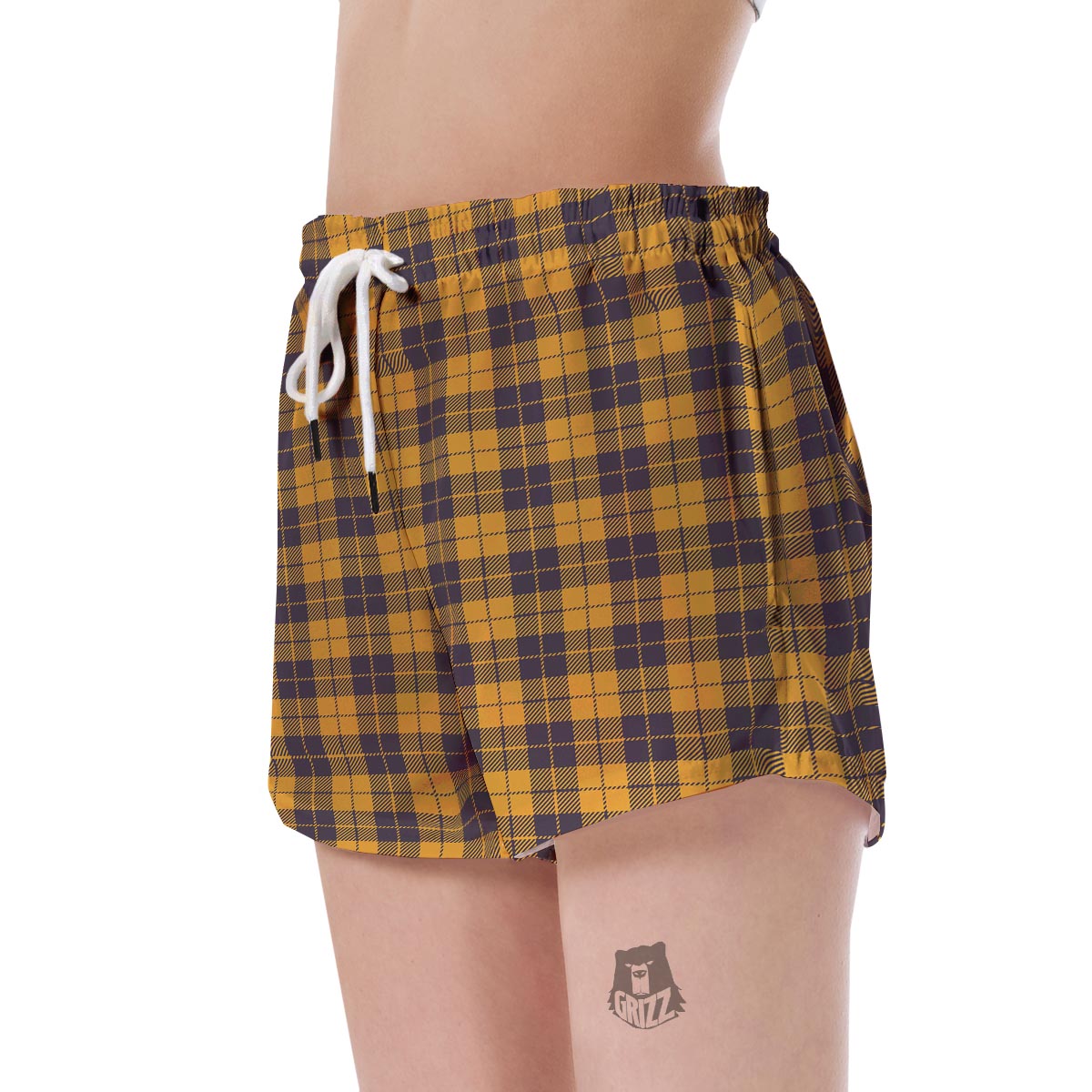 Lumberjack Yellow Pattern Print Women's Shorts-grizzshop