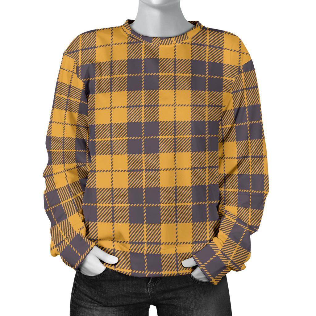 Lumberjack Yellow Pattern Print Women's Sweatshirt-grizzshop