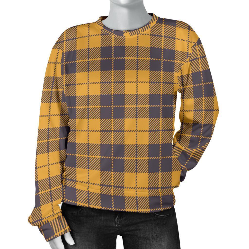 Lumberjack Yellow Pattern Print Women's Sweatshirt-grizzshop