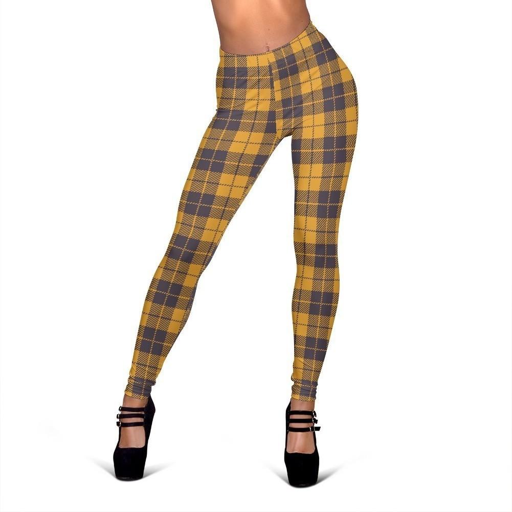 Lumberjack Yellow Pattern Print Women Leggings-grizzshop