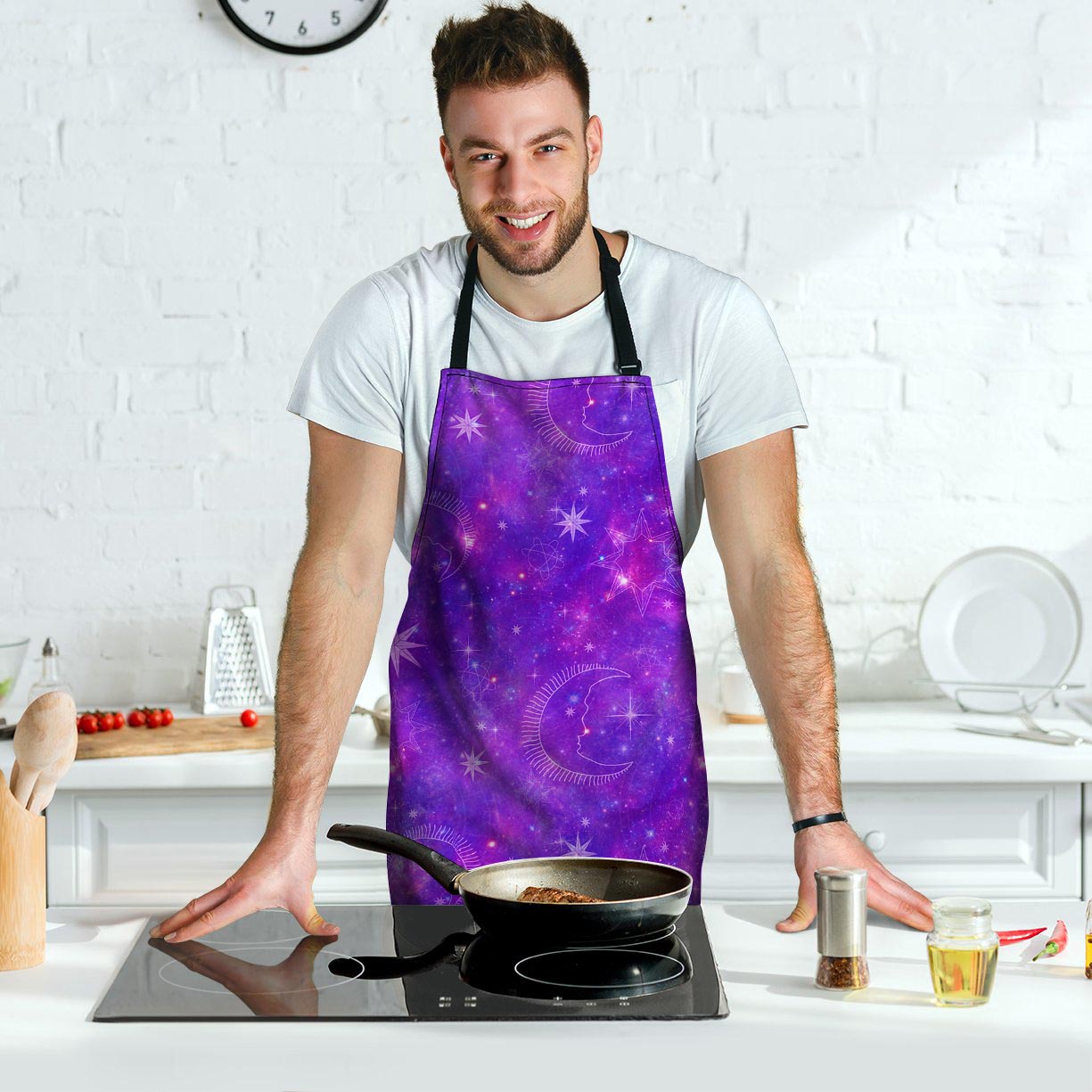 Luna Galaxy Space Men's Apron-grizzshop