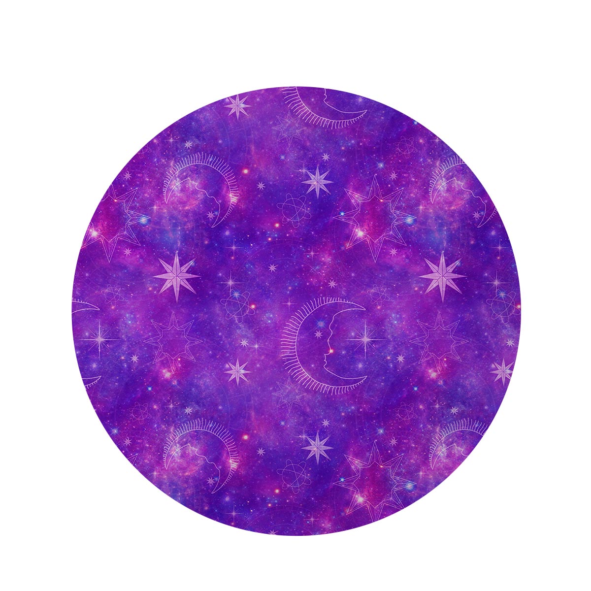 Luna Galaxy Space Round Rug-grizzshop