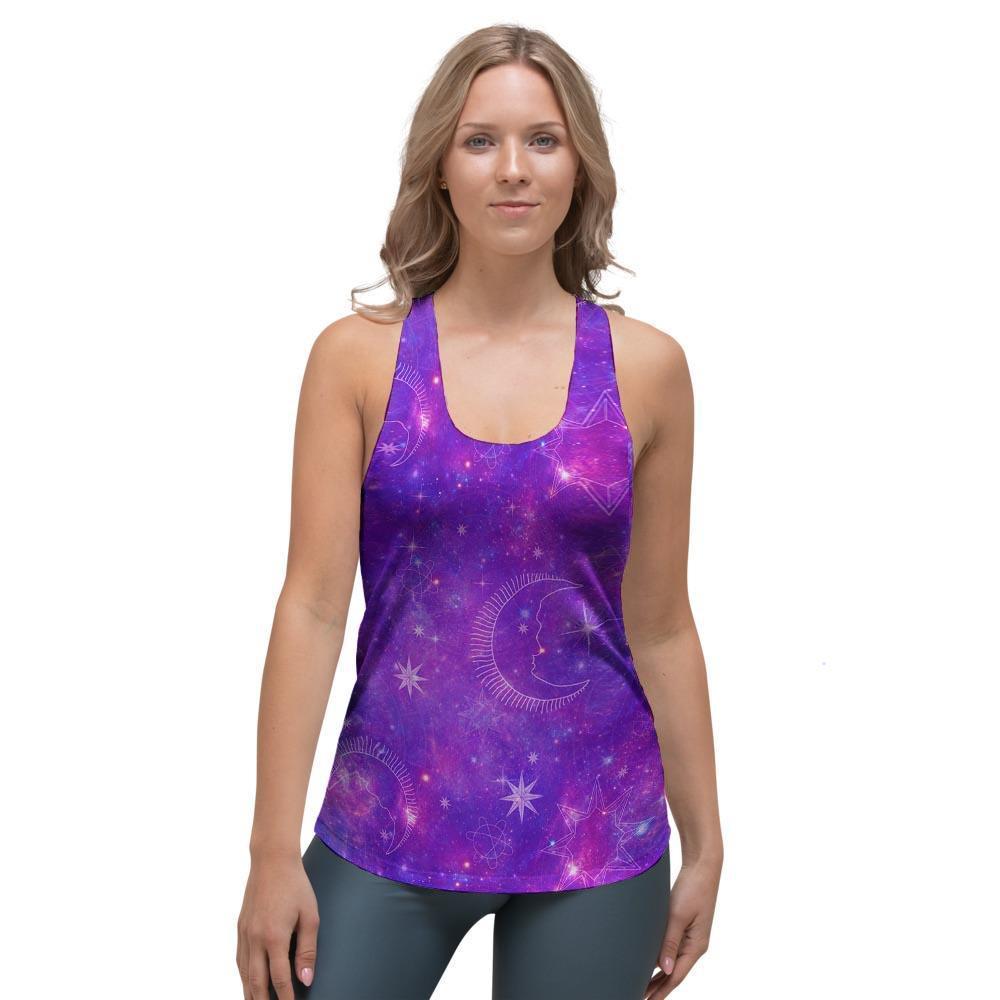 Luna Galaxy Space Women's Racerback Tank Top-grizzshop