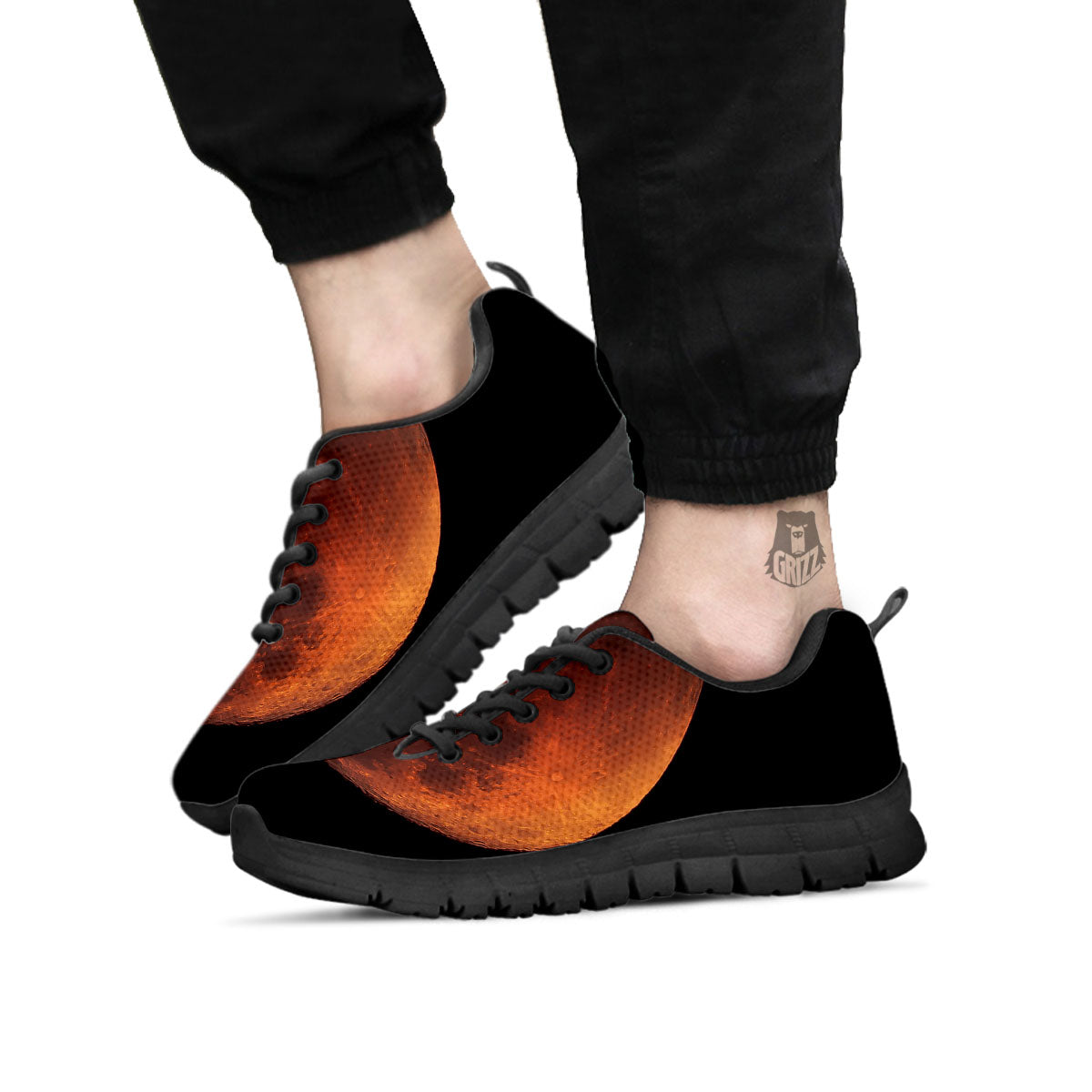 Lunar Cycle Eclipse Print Black Sneaker-grizzshop