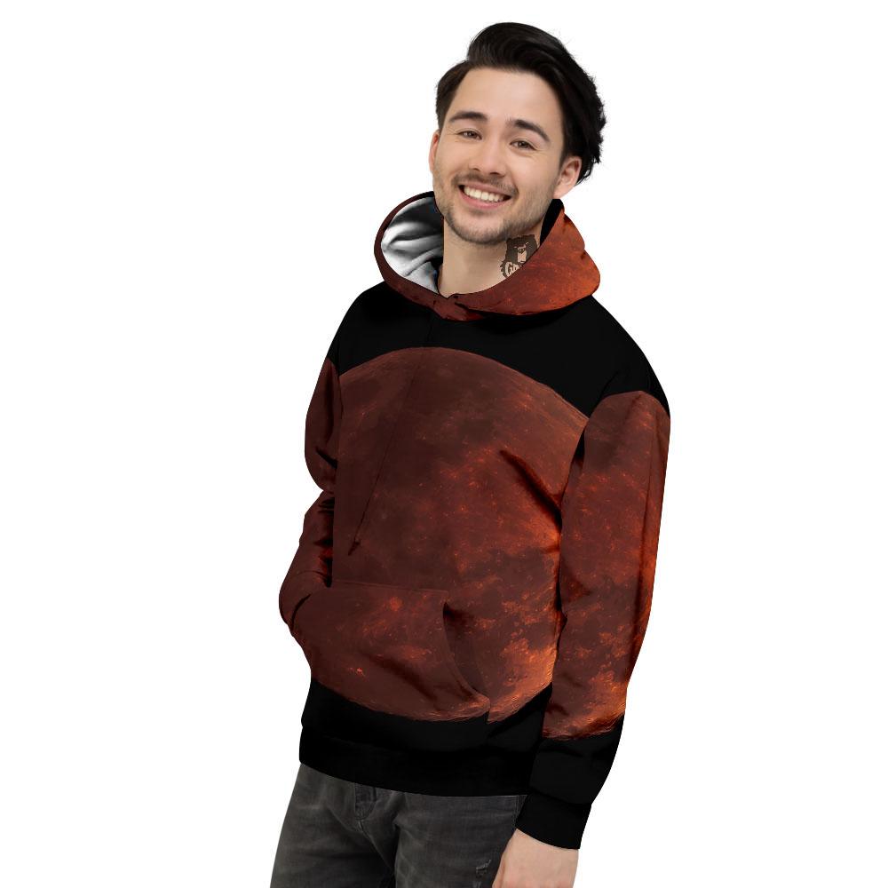 Lunar Cycle Eclipse Print Men's Hoodie-grizzshop