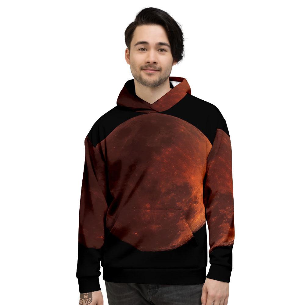 Lunar Cycle Eclipse Print Men's Hoodie-grizzshop