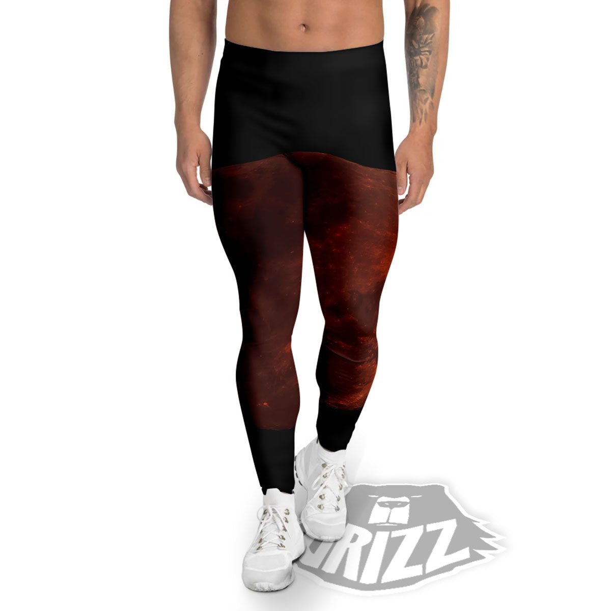 Lunar Cycle Eclipse Print Men's Leggings-grizzshop