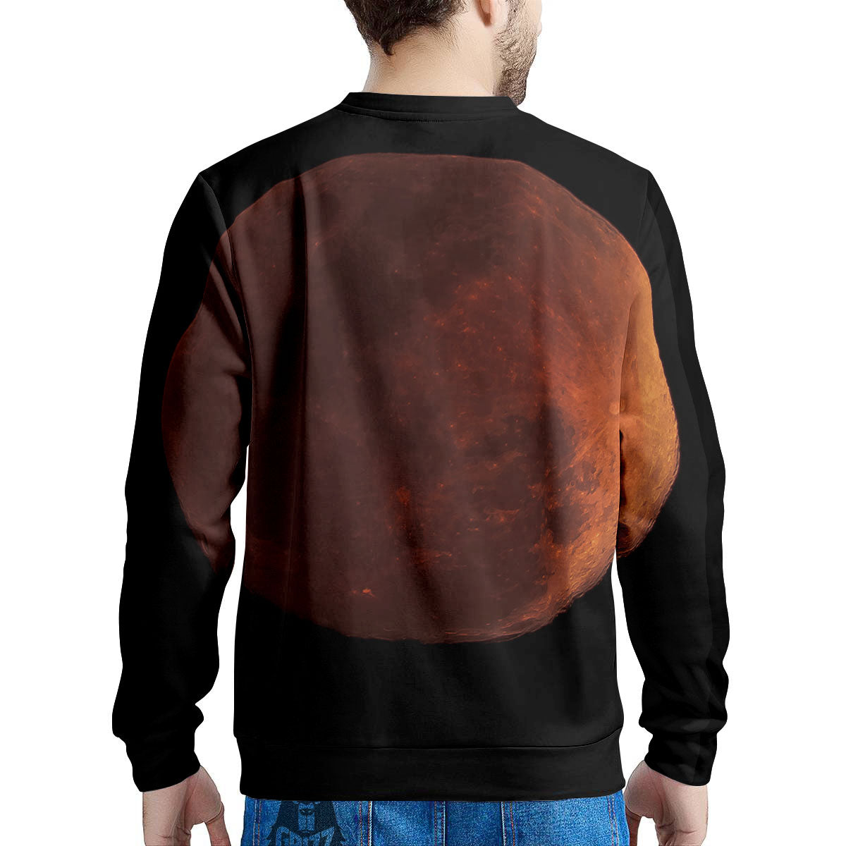 Lunar Cycle Eclipse Print Men's Sweatshirt-grizzshop