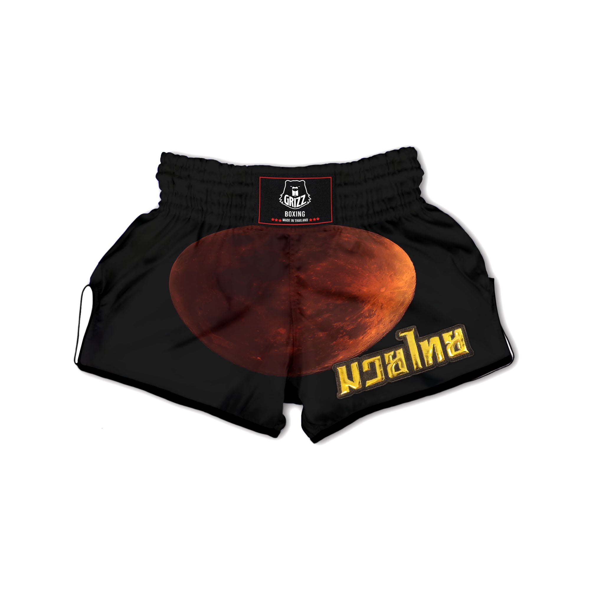 Lunar Cycle Eclipse Print Muay Thai Boxing Shorts-grizzshop
