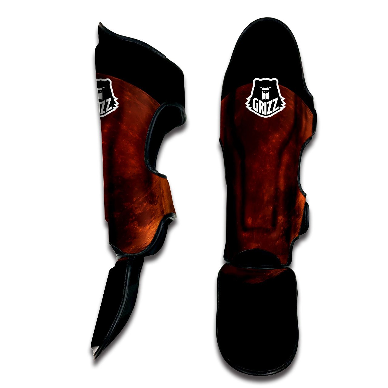 Lunar Cycle Eclipse Print Muay Thai Shin Guards-grizzshop
