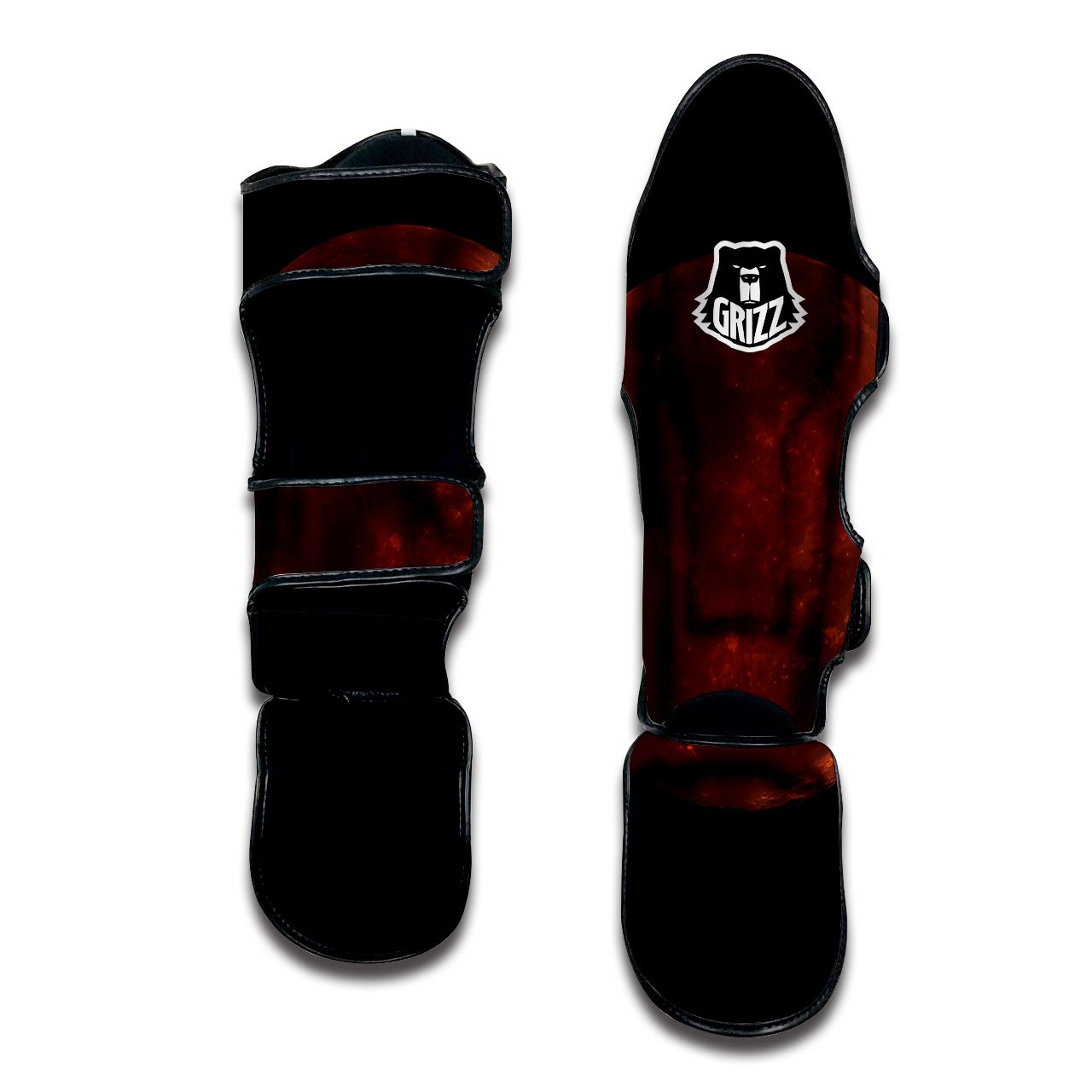 Lunar Cycle Eclipse Print Muay Thai Shin Guards-grizzshop