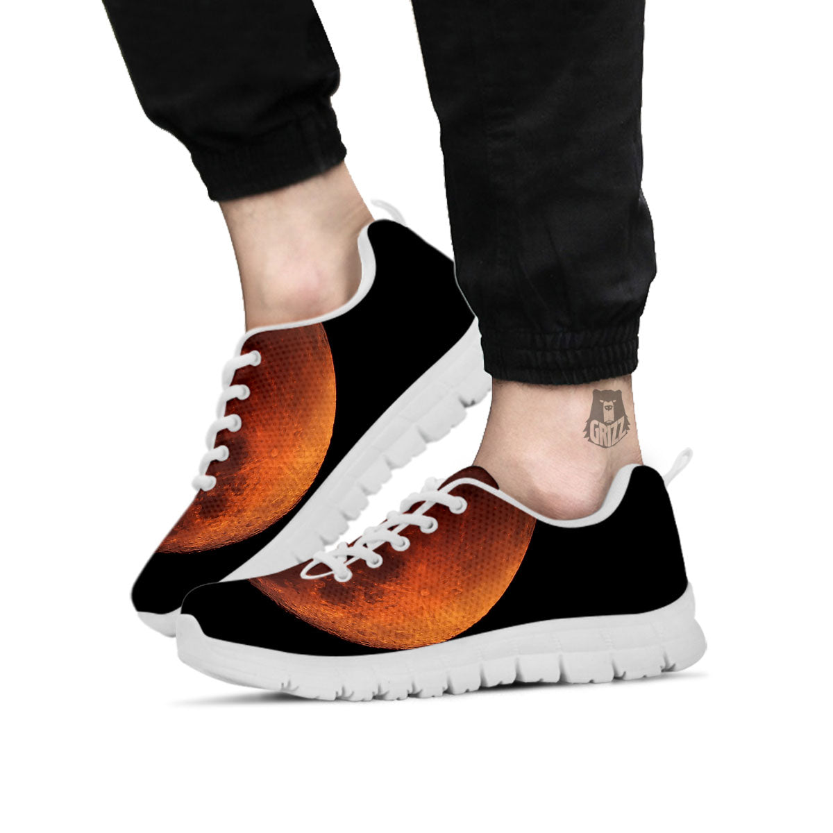 Lunar Cycle Eclipse Print White Sneaker-grizzshop