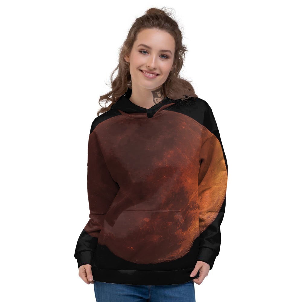 Lunar Cycle Eclipse Print Women's Hoodie-grizzshop