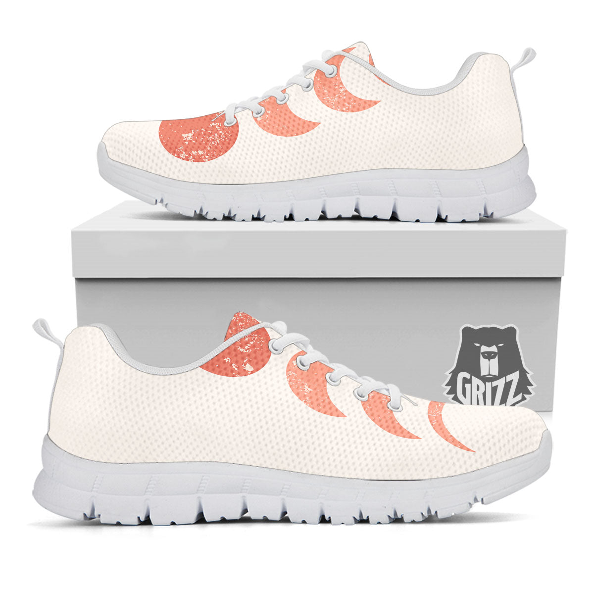 Lunar Cycle Phase Print White Sneaker-grizzshop