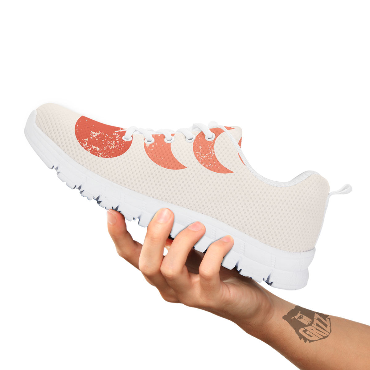 Lunar Cycle Phase Print White Sneaker-grizzshop