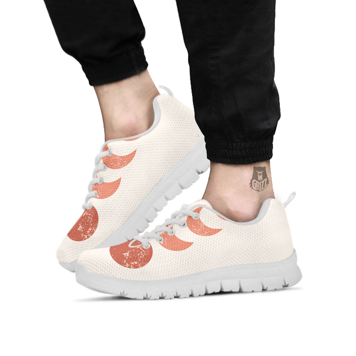 Lunar Cycle Phase Print White Sneaker-grizzshop
