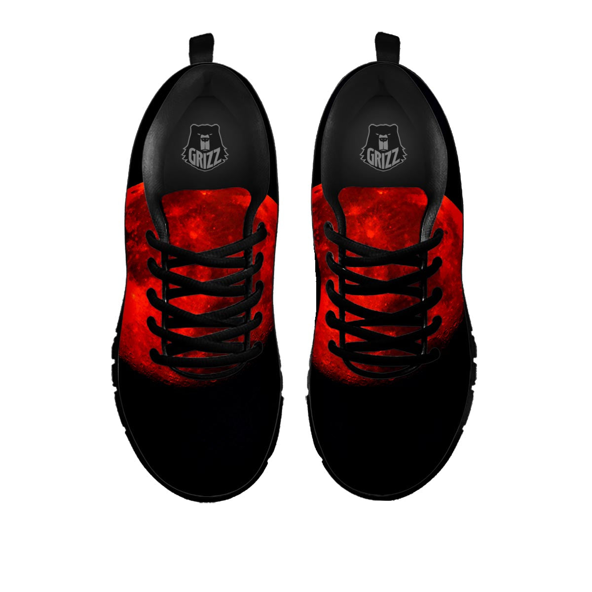 Lunar Eclipse Super Blood Moon Print Black Sneaker-grizzshop