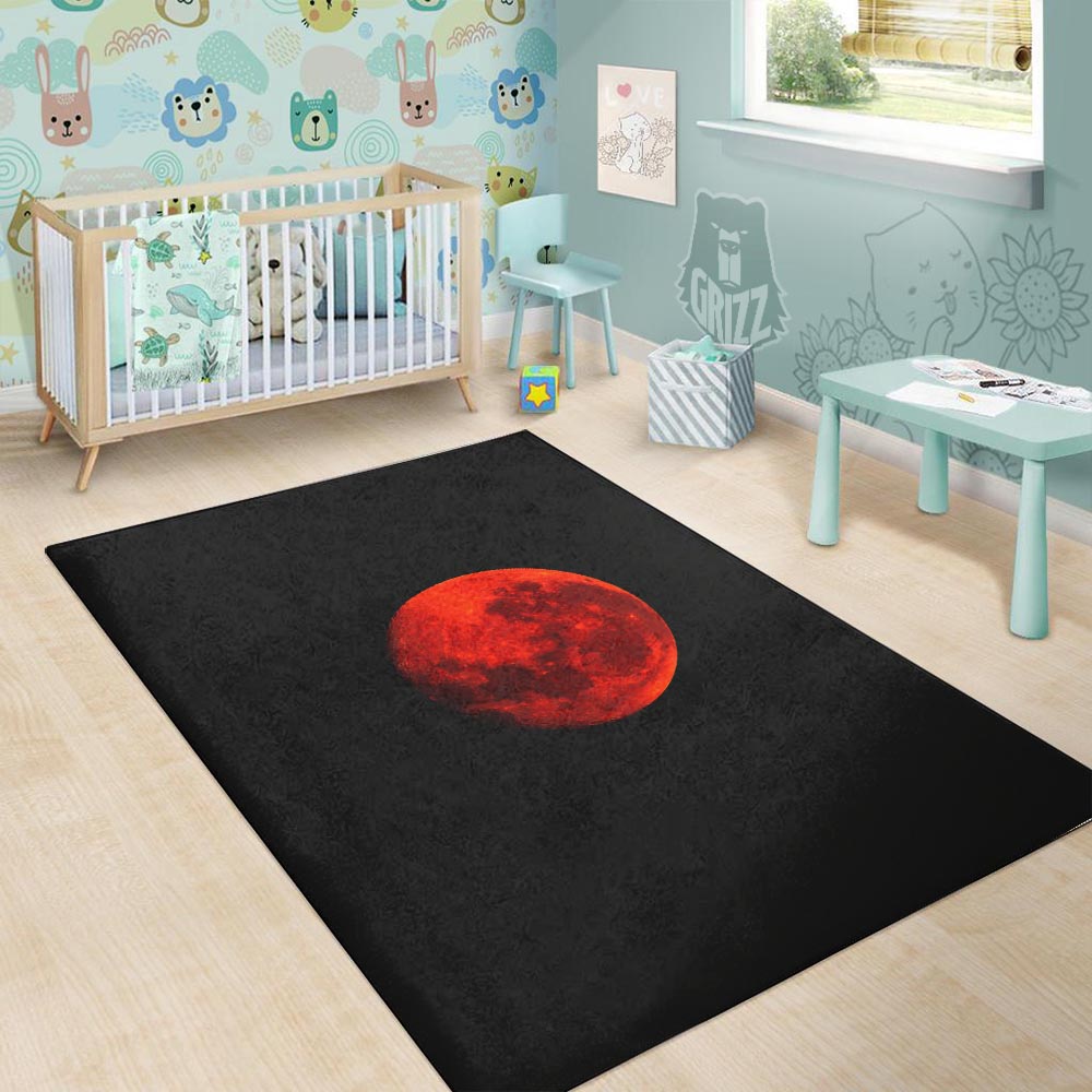 Lunar Eclipse Super Blood Moon Print Floor Mat-grizzshop