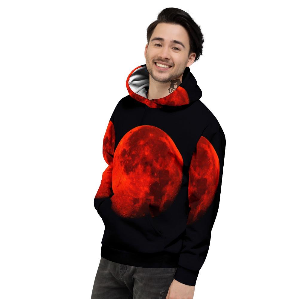 Lunar Eclipse Super Blood Moon Print Men's Hoodie-grizzshop