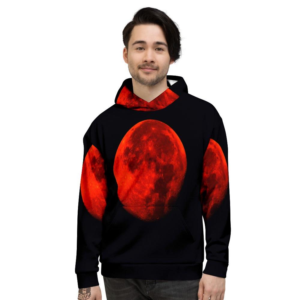 Lunar Eclipse Super Blood Moon Print Men's Hoodie-grizzshop