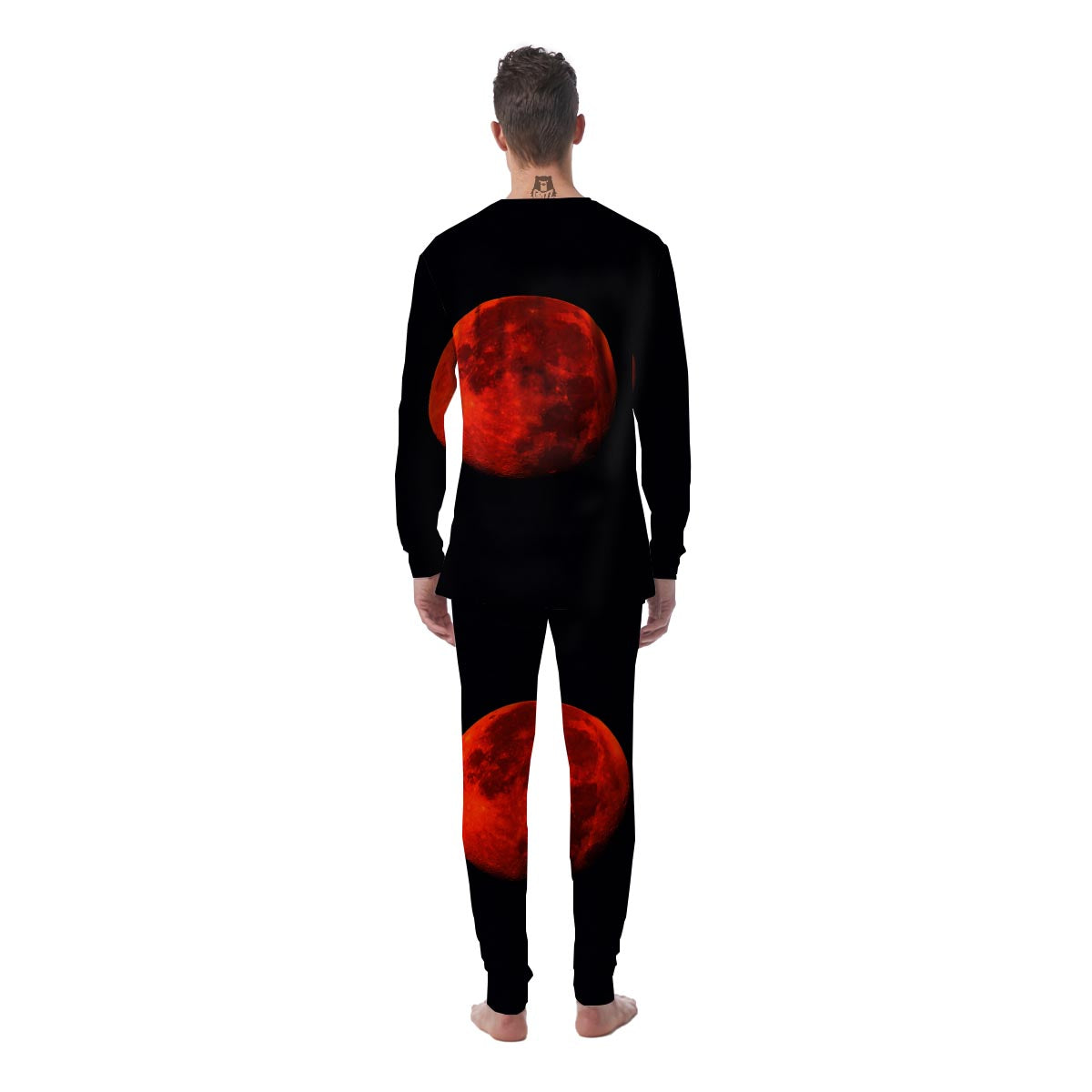 Lunar Eclipse Super Blood Moon Print Men's Pajamas-grizzshop