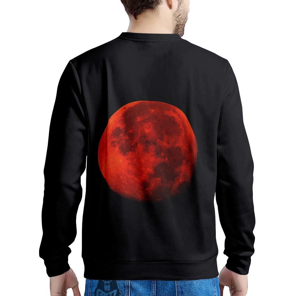 Lunar Eclipse Super Blood Moon Print Men's Sweatshirt-grizzshop