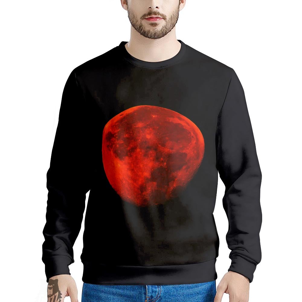 Lunar Eclipse Super Blood Moon Print Men's Sweatshirt-grizzshop