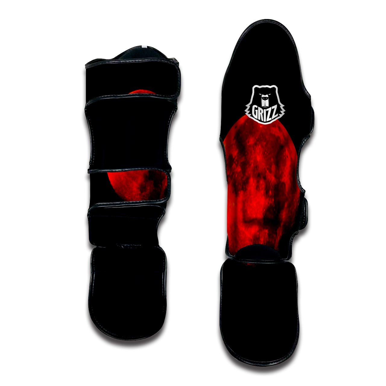 Lunar Eclipse Super Blood Moon Print Muay Thai Shin Guards-grizzshop