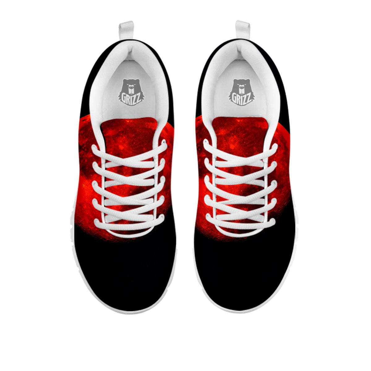 Lunar Eclipse Super Blood Moon Print White Sneaker-grizzshop