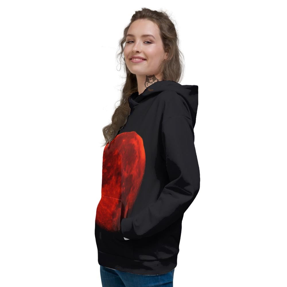 Lunar Eclipse Super Blood Moon Print Women's Hoodie-grizzshop