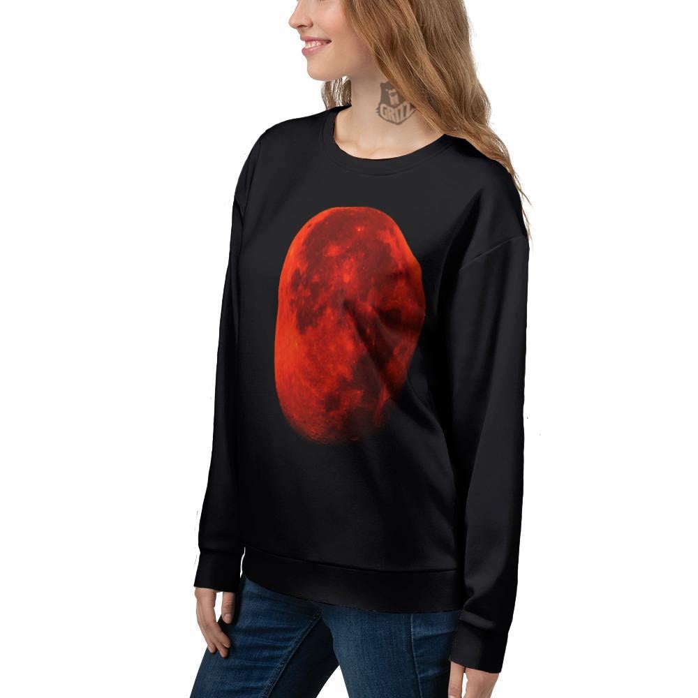 Lunar Eclipse Super Blood Moon Print Women's Sweatshirt-grizzshop