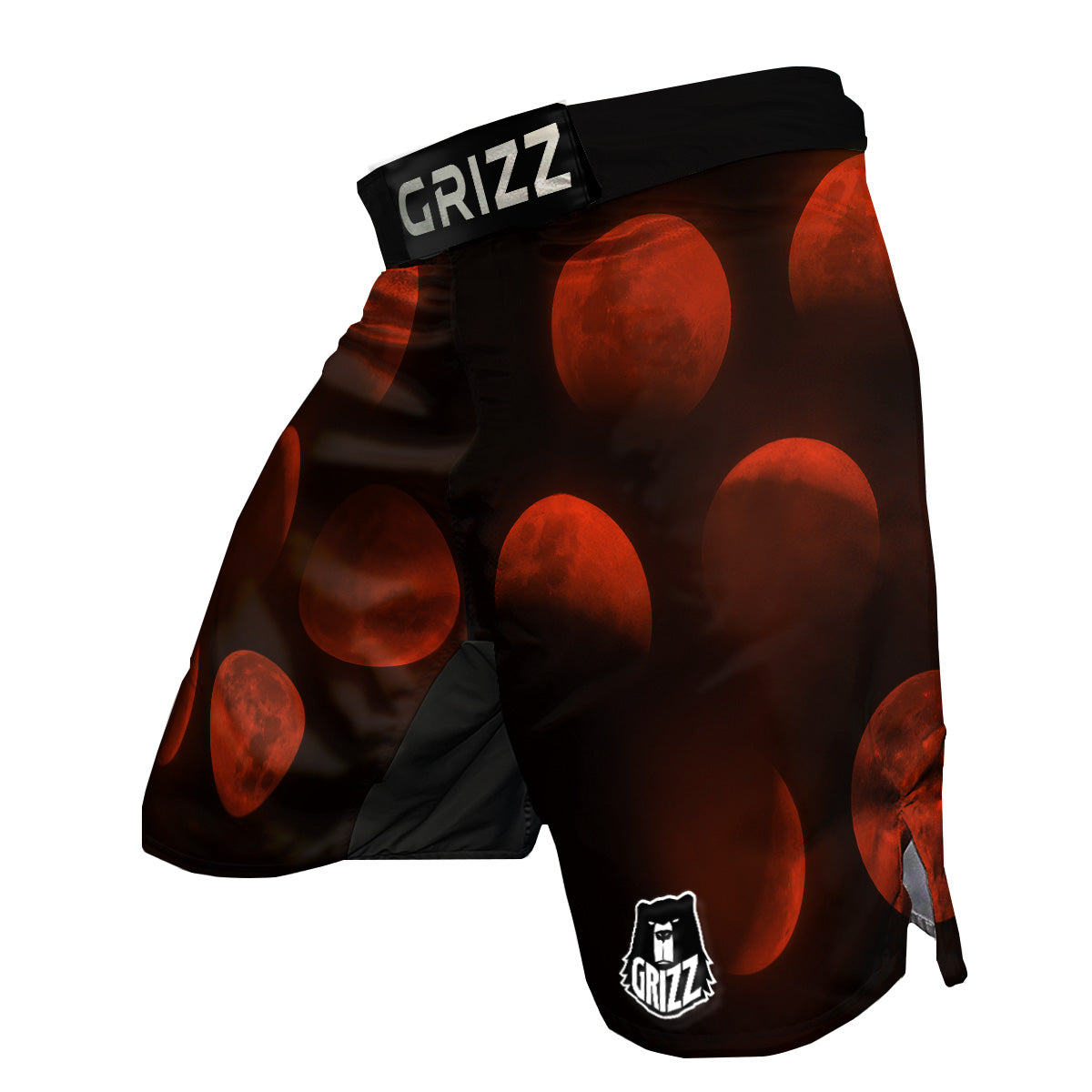 Lunar Phase Blood Moon Print MMA Shorts-grizzshop