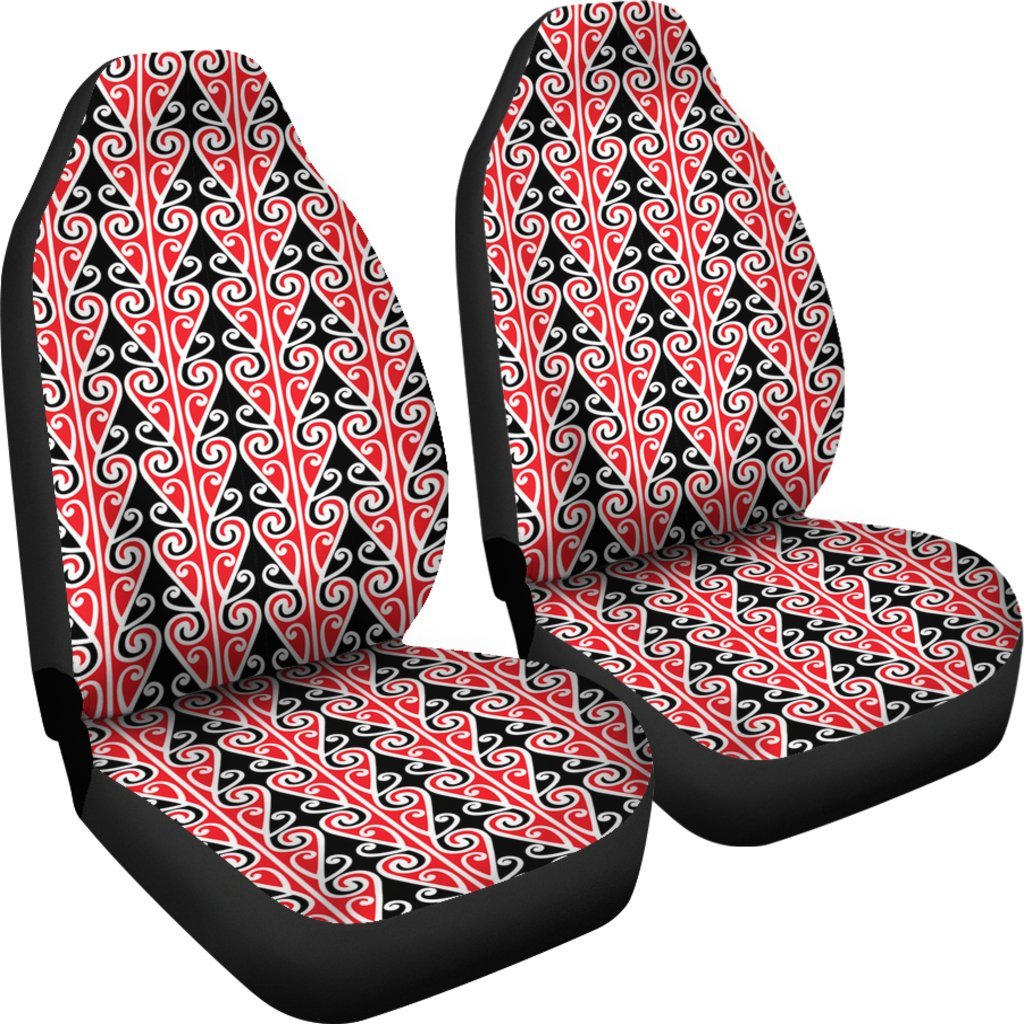MAORI KOWHAIWHAI WHITE AND RED CAR SEAT COVER UNIVERSAL FIT-grizzshop