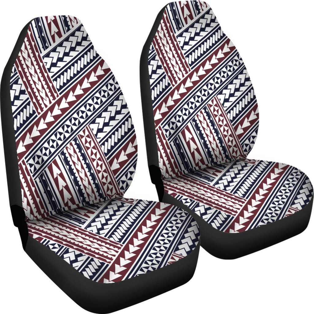 MAORI RED AND BLACK PATTERN PRINT CAR SEAT COVER UNIVERSAL FIT-grizzshop