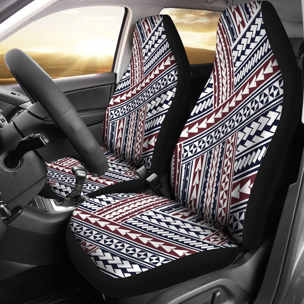 MAORI RED AND BLACK PATTERN PRINT CAR SEAT COVER UNIVERSAL FIT-grizzshop