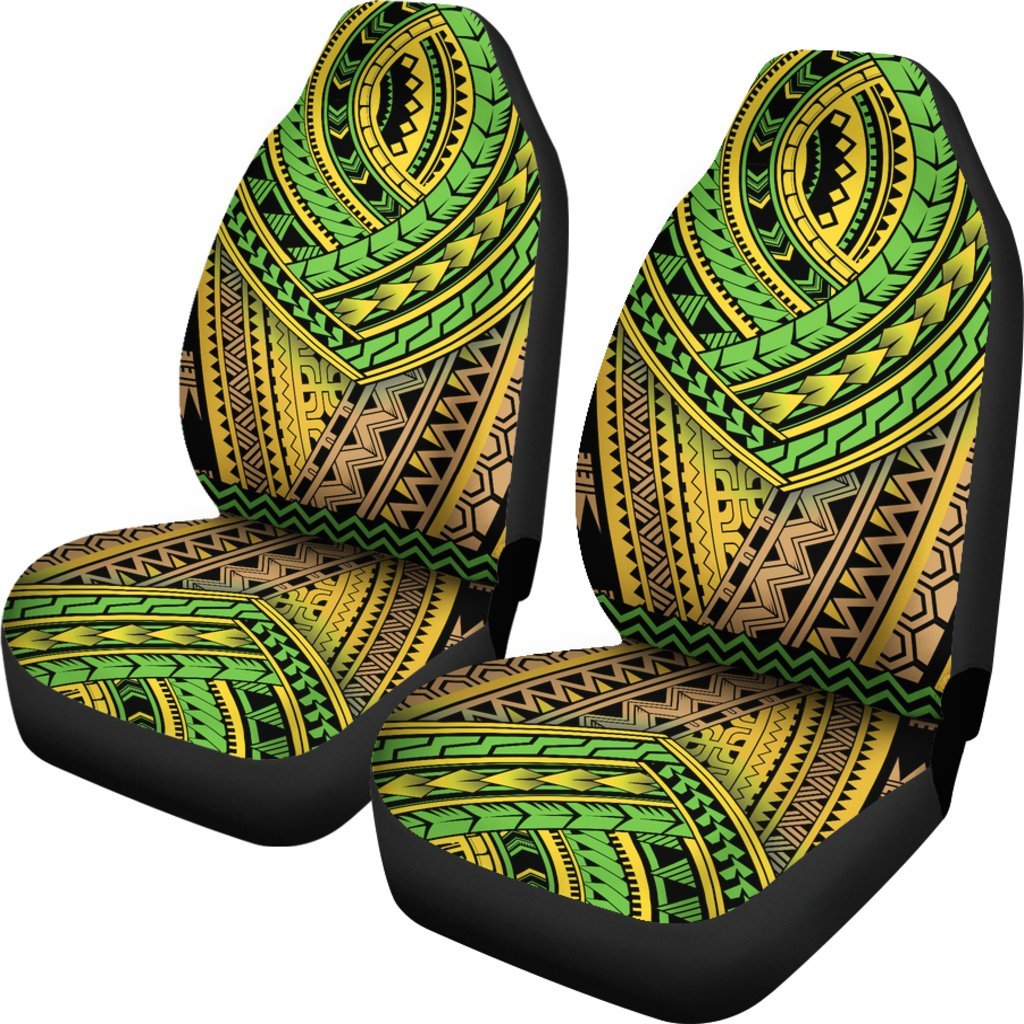 MAORI GREEN PATTERN PRINT CAR SEAT COVER UNIVERSAL FIT-grizzshop
