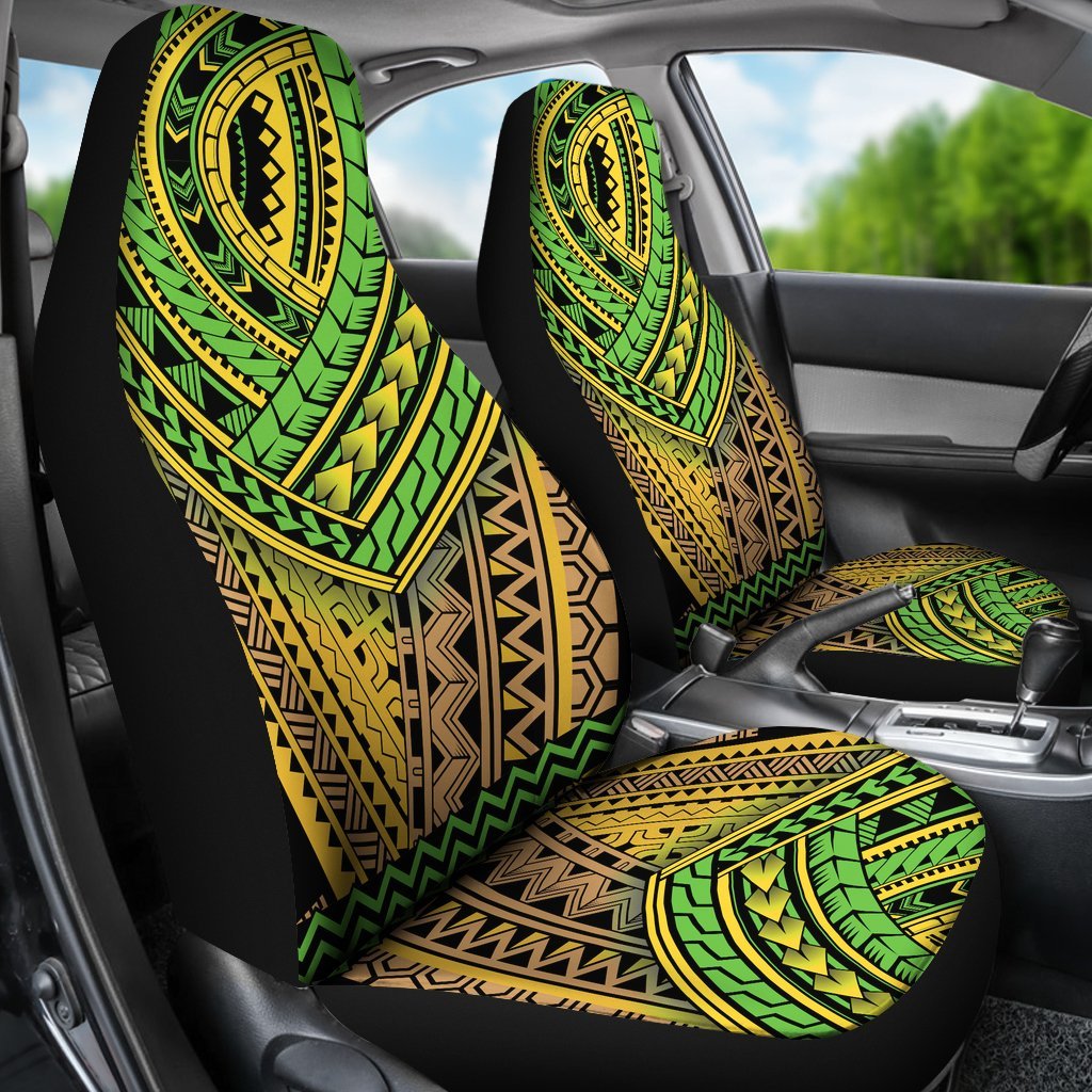 MAORI GREEN PATTERN PRINT CAR SEAT COVER UNIVERSAL FIT-grizzshop
