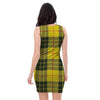 MacLeod Yellow Plaid Tartan Bodycon Dress-grizzshop