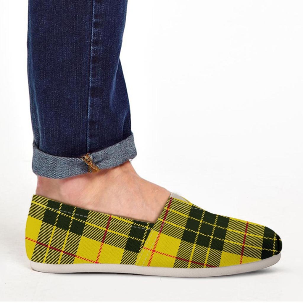 MacLeod Yellow Plaid Tartan Canvas Shoes-grizzshop